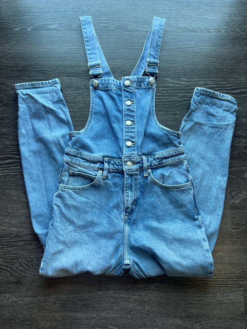 Free People We The Free Shelby Button Front Overalls - Picture 2 of 15